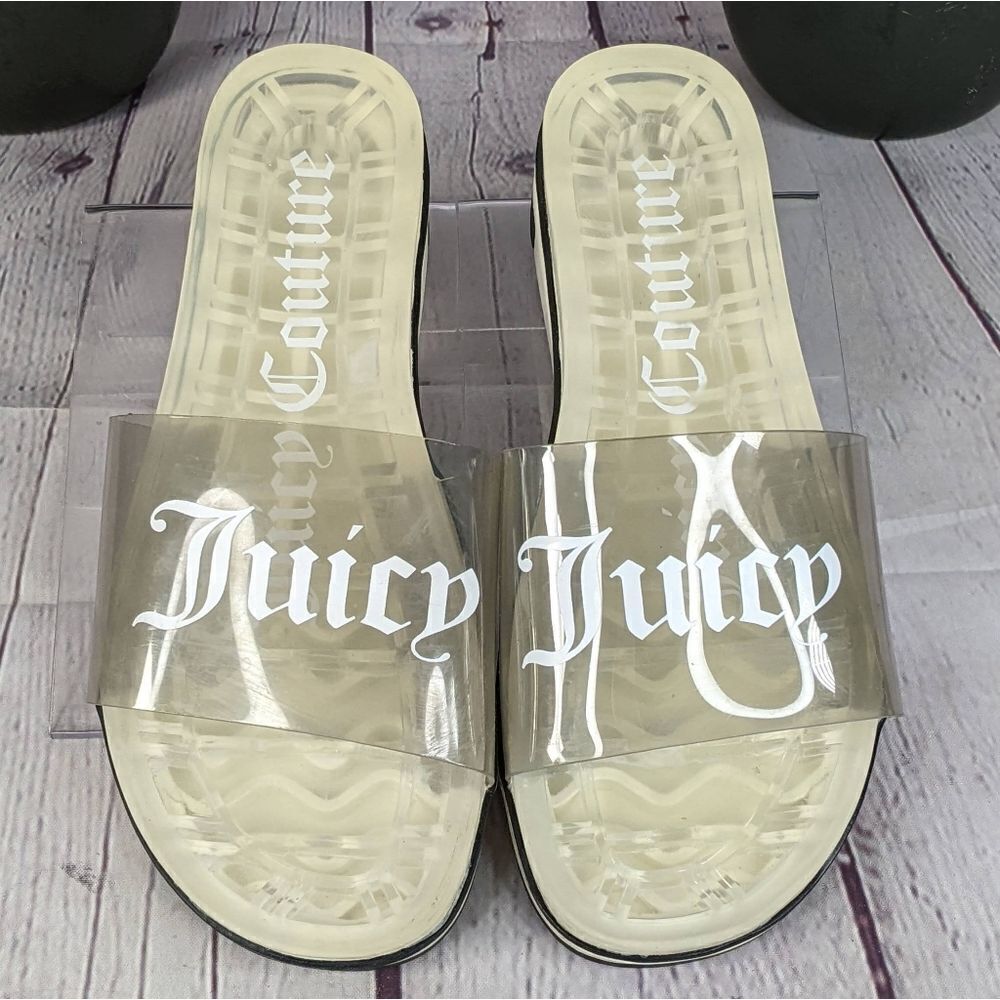 Juicy Couture In Love Clear Transparent Slides Sandals